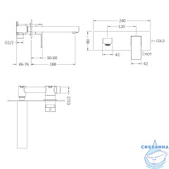 Смеситель для раковины встраиваемый Timo Selene 2071/17SM (золото матовое)