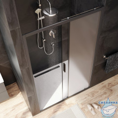 Дверь в нишу AM.PM Gem W90G-120-1-195BM 120 см профиль черный, стекло матовое