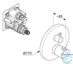 Встраиваемый смеситель для ванны Kludi Nova Fonte 208305315 (белый матовый)