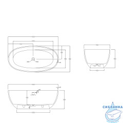 Ванна из искусственного камня ABBER Stein 150x78 AS9641-1.5