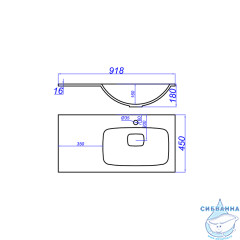 Мебельная раковина Aqwella Малага 90 см R Mal.09.04.D-R