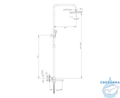 Душевая система Raglo 320 1 режим R30.24.03 (сатин золотой)