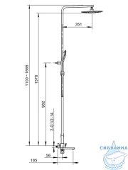 Душевая система Calypso  CS2477-9 300 1 режим (оружейная сталь)
