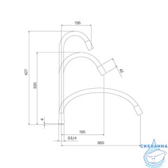 Излив для кухни, силикон, 500 мм, гибкий, белый, IDDIS, 995FB50W5SM