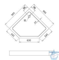 Акриловый поддон Gemy ST11T 100х100
