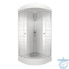 Душевая кабина Тритон Стандард 100х100 А профиль белый, стело полосы Щ0000061830