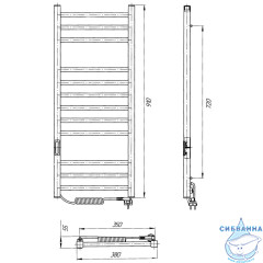 Полотенцесушитель электрический Laris Астор П12 35X90 R (белый матовый)