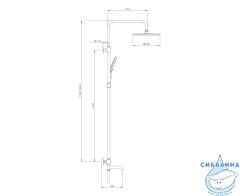Душевая система Raglo 250 1 режим R20.24.06 (черный матовый)