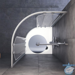 Душевое ограждение AM.PM Gem 90х90 W90G-401-090WT профиль хром, стекло прозрачное (без поддона) (без поддона)