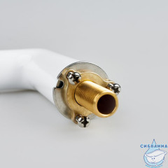 Излив для смесителя, ванна, латунь, 233 мм, фиксированный, белый, IDDIS, 995023W2SM