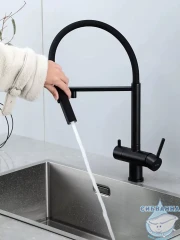 Смеситель кухни Gappo G4397-56 (черный матовый)