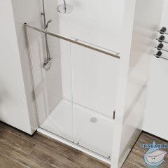 Дверь в нишу Vincea Сити 110 профиль хром, стекло прозрачное VDS-5CT110CL