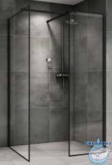 Душевое ограждение ABBER Immer Offen AG67128B 120x80 профиль черный, стекло  прозрачное (без поддона)