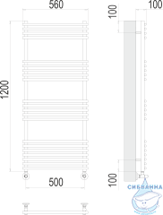 Полотенцесушитель водяной Terminus Ватра П21 50х120 (нижнее подключение)