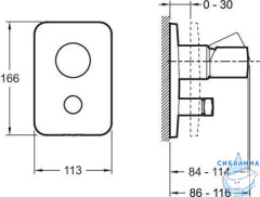 Встраиваемый смеситель для ванны Jacob Delafon Toobi E98719-CP