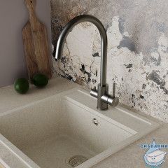 Смеситель для кухни Oliveeka OL-458022-BGM (оружейная сталь)