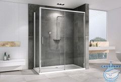 Душевое ограждение ABBER Komfort 170x100 профиль хром, стекло прозрачное AG93170-S102 (с доводчиком) (без поддона)