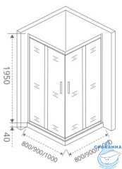 Душевое ограждение Bas Antares CR-100-W-CH профиль хром, стекло прозрачное с рисунком (без поддона)
