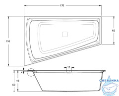 Акриловая ванна Riho Stil Smart R 170x110 BR03C0500K00130