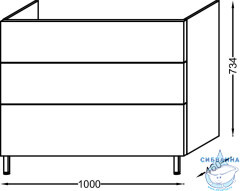 Тумба Jacob Delafon Vox EB2096-R1-E16 100 ореховое дерево с раковиной Vox 100