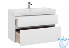 Тумба Aquanet Бруклин 100 белый с раковиной Slim Synergy 100 см 207800