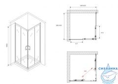Душевое ограждение ABBER Schwarzer Diamant 90x90 профиль черный, стекло прозрачное AG02090B5 (без поддона)