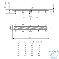 Дренажный трап для душа Veconi VCN Basic V850BN с решеткой