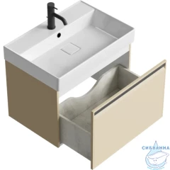 Тумба подвесная Aqwella Pure 65 капучино, с раковиной Aqwella Вилис 65