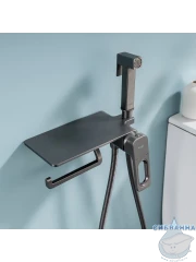 Встраиваемый смеситель с гигиеническим душем Raglo R51.55.09 (графит)