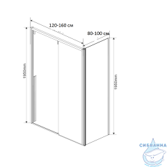 Душевое ограждение Vincea Lugano 130x90 профиль хром, стекло прозрачное VSR-1L9013CL-1