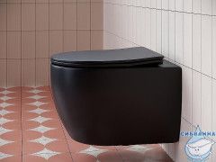 Унитаз подвесной безободковый Ceramicanova Play Rimless CN3001MB с сиденьем быстросъемным Soft Close (микролифт)