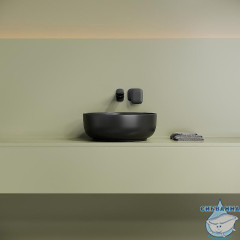  Раковина на столешницу 38 см Ceramicanova Taycan CN12003MB (черный матовый)