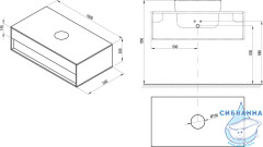 Тумба Ravak Step 100 без раковины, белый/дуб X000001417