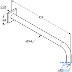 Держатель верхнего душа Kludi A-QA 6653405-00