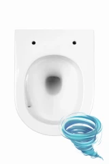 Унитаз подвесной безободковый, смыв торнадо Charus Estella Tornado CR.522.WT3.01 с сиденьем Soft Close (микролифт)