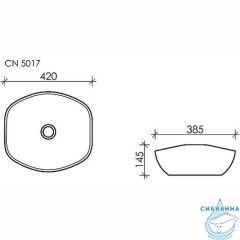  Раковина на столешницу 42 см Ceramicanova Element CN5017