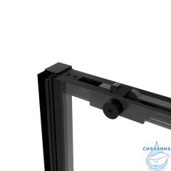 Дверь в нишу Vincea Slim Soft 130 профиль черный, стекло прозрачное VDS-1SS130CLB