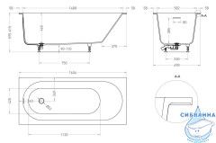 Ванна из искусственного камня Salini Ornella Kit 160x70 (материал S-Stone, белый матовый)