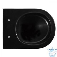 Унитаз подвесной безободковый Abber Bequem AC1100MB с сиденьем Soft Close (микролифт) (черный матовый)