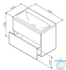 Тумба под раковину Am.Pm Gem 75 см M90FHX07522WG белый глянец