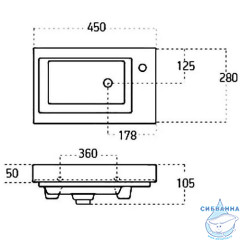 Мебельная раковина Aquanet 4045-KL 45 182339