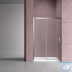 Дверь в нишу Vincea Дайс 120 профиль хром, стекло прозрачное VDS-4D120CL