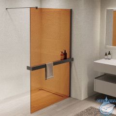 Walk-in Vincea Walk In HS 100 профиль вороненая сталь, стекло янтарь VSW-1HR100GSGM