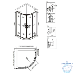 Душевое ограждение Veconi Rovigo 90x90 профиль хром, стекло прозрачное RV07-90PL-01-19C3 (без поддона)