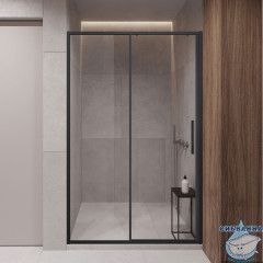 Дверь в нишу Vincea Slim-U 120 профиль черный, стекло прозрачное VDS-2SU120CLB