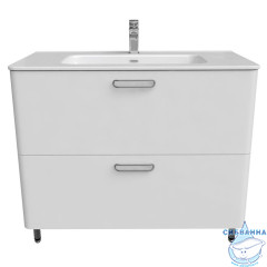 Тумба напольная с умывальником, белая, 100 см, Brick, IDDIS, BRI10WFi95K