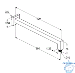 Держатель верхнего душа Kludi A-QA 6654405-00