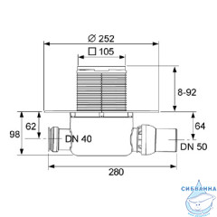 Дренажный трап для душа TECEdrainpoint S 120 с горизонтальным выходом 3601200 (стандартный), с сухим затвором 3695005