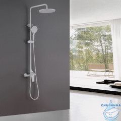 Душевая система Abber Weiss Insel 250 1 режим AF8020FWL (белый матовый)