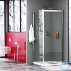 Душевое ограждение Wasserkraft Salm 80x100 профиль хром, стекло прозрачный  27I29 (без поддона)